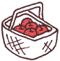 カゴに入ったりんごイラスト